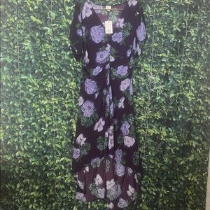 a new day Purple Floral High Low Dress